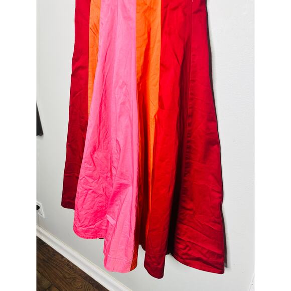 ROKSANDA x RTR Pink Red Color-Blocked Sleeveless Crewneck Midi Dress Size 6 - Picture 8 of 16